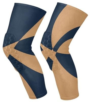 Yoogain Ginocchiera astratta blu navy da donna (confezione da 2) Supporto per tutti gli sport ginocchiere per esercizi per calcio, passeggiate, pallavolo, escursionismo