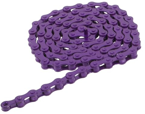 Toyvian Cadena de Bicicleta Sola Velocidad Morada Cadena de Repuesto para Bicicleta de Montaña Resistente para Ciclismo Urbano y Exterior Accesorio para Reemplazo Rápido y Movimiento