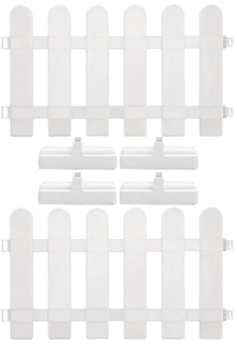 EXCEART Recinzione da Giardino Bianca in Pvc, Set 1 Pezzo Facile Collegamento, Steccato Decorativo per Bordure e Recinzioni Esterne Fai da Te