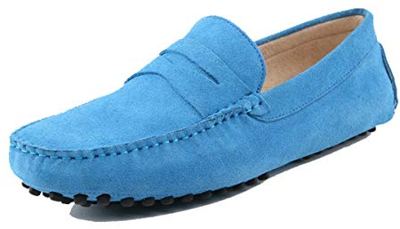 MINITOO Herr Slip on Loafer-skor mode klänning mockasiner med spänne, 2088 sommar ljusblå, 41 EU