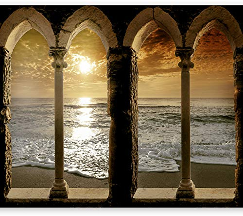murando - Fototapete selbstklebend Strand Meer, 147x105 cm, Schlafzimmer | Selbstklebend ohne Kleister, Full HD Druck, ideal fürs Wohn- oder Schlafzimmer, schnelle Montage, lichtbeständig, geruchsfrei