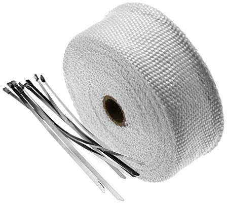 Create idea 10m Hitzeschutzband Auspuff Hitzeschutz Band +5PAARE Tape Weiss