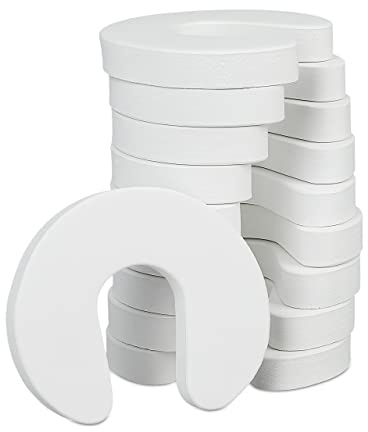 Relaxdays Tür Klemmschutz im 10er Set, für Schublade, Türstopper für Babys & Kinder, Schaumstoff, HBT 2 x 9 x 10,5, weiß
