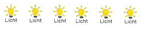 Juego de 6 pegatinas para interruptores de luz (R23/11) (25 x 25 mm)
