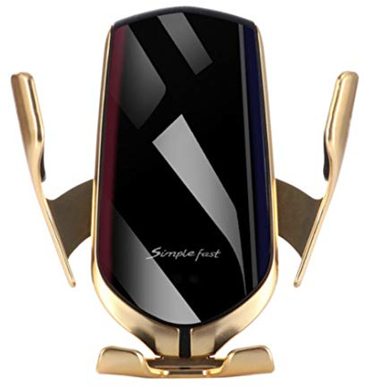 simple fast WINGI Support Chargeur Voiture Automatique Rotatif 360 degrés sans Fil Gold