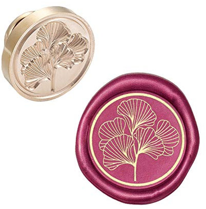 craspire Wax Seal Stempelkopf Ginkgoblatt Abnehmbare Versiegelung Messingstempelkopf Für Kreative Geschenkumschläge Einladungskarten Dekoration