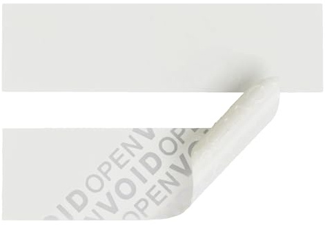 1.000 x Siegel Aufkleber rückstandsfrei entfernbar, 70 x 20 mm, Sicherheitsetiketten, Klebesiegel, Garantiesiegel, Verschlusssiegel VOID OPEN (Weiß)