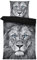 one-home Wende Bettwäsche 135x200 cm Löwe grau schwarz Tiere Garnitur Microfaser Set