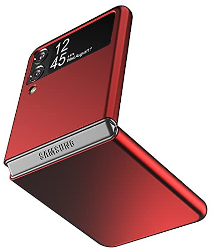 Cresee Hülle für Samsung Galaxy Z Flip 3 5G, Dünne Matte PC Case Handyhülle Schutzhülle Cover für Galaxy Z Flip3 2021, Rot