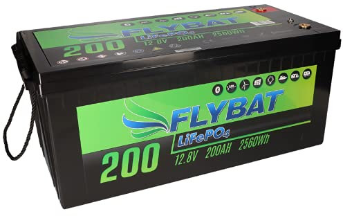 Batería LiFePO4 de 12 V (12,8 V) 200 Ah, incluye Bluetooth y batería de alimentación CanBus para barco, yate, caravana, caravana, etc.