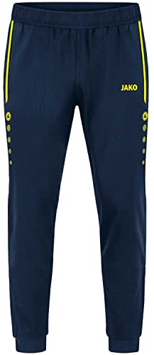 JAKO Herren Polyesterhose Allround, Marine/Neongelb, XL