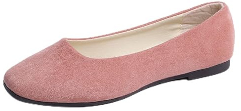 Hwalleum Women's Casual Square Toe Ballet Flats Ladies Stylish Slip On Ballerina Flats Girls Fashionable Solid Color Ballet Pumps Dolly Shoes Womens Comfy Office Driving Flat Shoes Loafers