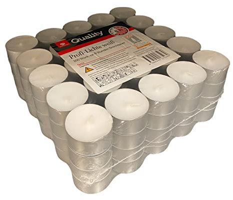 TGQ Teelichter 100er Pack Gastronomie Kerzen Teelicht 8 Stunden Brenndauer