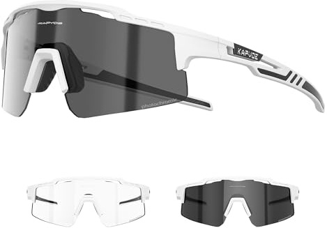 KAPVOE Photochromic Cycling Glasses UV400 Protection Mountain Bike Clear Sports Sunglasses For Men Women MTB Bicycle Riding Baseball Running Driving Fishing Golf Clear 06