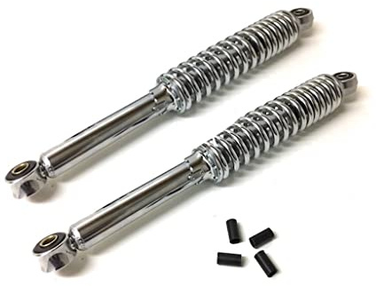 360mm Chrom Stoßdämpfer Set, 5-fach verstellbar passend für Simson, Zündapp, Puch, Hercules, Kreidler, Honda – Hydraulisch gefedert