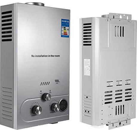 LMYYDES Tankless Water Heater ，18L 36KW Propane Gas Tankless Water Heater, On Demand Water Heater for RV Camping, Instant Hot Water for Shower,LNG