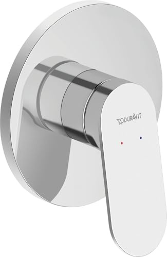 Duravit Wave Duscharmatur Set für 1 Verbraucher, inkl. Fertigmontageset mit Unterputz-Grundkörper, Einhebel-Brausemischer mit Keramikmischsystem, Chrom