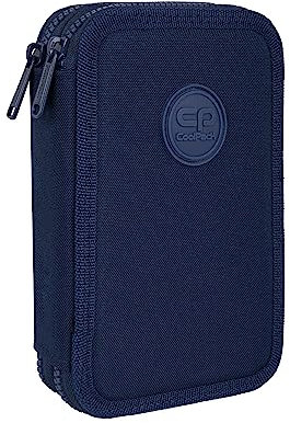 COOLPACK 2-fache Federtasche Federmappe 100% recycelt Federmäppchen ECO BLUE Blau 35-teilig Schüleretui Stifte und Pinsel inkl. Aufgabenheft Federbox Etui Stiftetasche Schlamper-Etui Schul-Etui