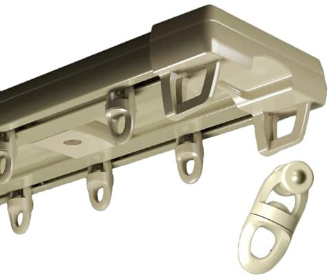 2-läufige Gardinenschiene, (1–6 M/3,2–20 Fuß) Robuste Vorhangschienen Zur Deckenmontage, Schlafzimmer-Gardinenstange, Für Wohnzimmer-Schlafzimmer-Raumteiler (Color : Gold A, Size : 3m/10FT/2 * 150cm)