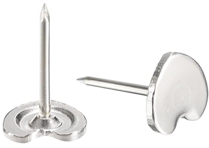 QUARKZMAN 50 Stück Herzförmige Reißzwecken zur Dekoration von Pinnwänden Polsternägel für Wand Pinnwand Korktafel, Silber