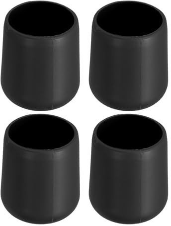 PATIKIL Coussin de Protection pour le Talon de Canne à Pêche, 4 Pièces, Embout en Silicone, Petit, Noir