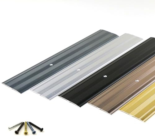 Laminate Floor Cover Strips, Aluminum Transition Profile Flooring Joining Strips, Tile to Laminate Transition Strip, Suitable for Carpet Threshold Transition Height Less Than 2cm (Color : Coffee Colo