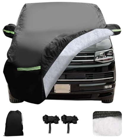 YWNYT Copriauto di ricambio per VW T5 T6, peso 5 kg, fodera in cotone 300D, impermeabile, resistente alle intemperie e ai raggi UV, copertura auto completa per VW Transporter con cerniera laterale