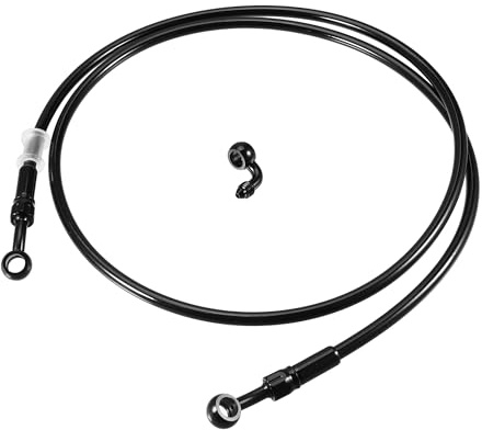 Hihaha Bremsschlauch Schwarz 1 Stück Für Motorrad ATV Edelstahl | Edelstahl, Nylon, 140cm, 10mm, 28°-90°, Roller, Geländefahrzeuge, Knickfest, Witterungsbeständig, Einfache Montage
