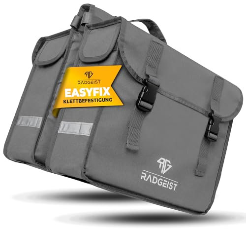 RADGEIST Doppeltasche für Gepäckträger I Fahrradtasche doppelt I Gepäckträgertasche Doppeltasche für Fahrrad 30L
