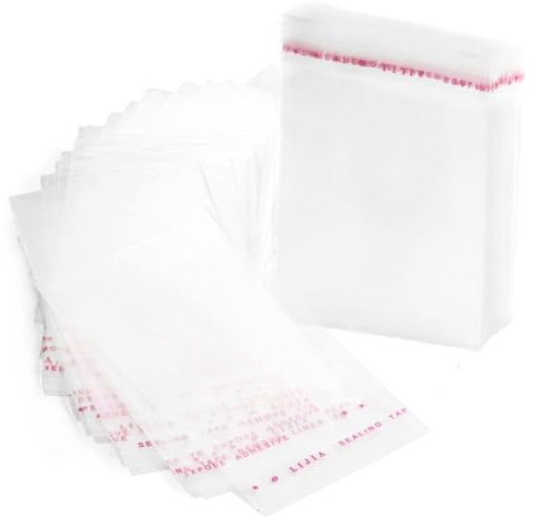 RUBY Lot de 200 sachets en cellophane transparent avec fermeture adhésive (12 x 18 cm)