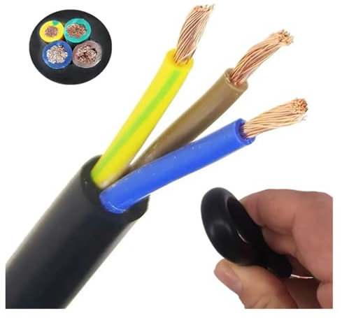 Matériel de communication Câble conducteur en cuivre, 5 mètres, 3 noyaux, 18awg, 17awg, 15awg, 13awg, 11awg, 9awg, câble électrique en PVC, fil d'alimentation à gaine souple Fils et câbles(17AWG 1.0 S