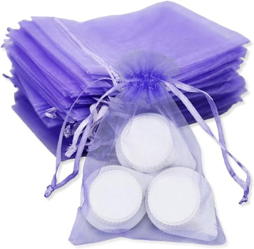 55 Stück Organzasäckchen 9x12cm Organzasäckchen Organzasäckchen Kleine Hellviolette Geschenktüten für Babyparty, Hochzeit, Kindergeburtstagsfeier, Weihnachten