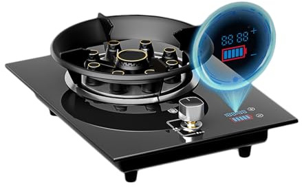 Cuisinière À Gaz 430mm, Cuisinière À Gaz De Camping 5,2 Kw, Minuterie Indépendante Des Deux Côtés, Avec Protection Contre Les Flammes, For Domestique(NG)