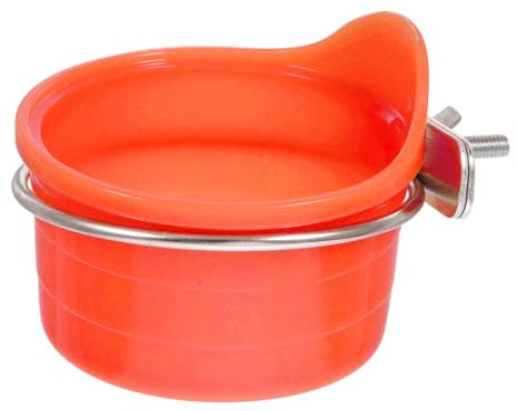 YARNOW Cockatiels Feeder Set Parrot Food Container Bird Accessory Red Plastic Bird Feeder Bowl