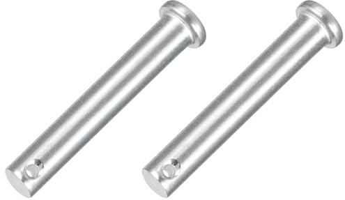 QUARKZMAN 2 Stück Steckbolzen Einloch Gabelbolzen 10 x60 mm Splintstift Flachkopf verzinkter Stahl Lochbolzen