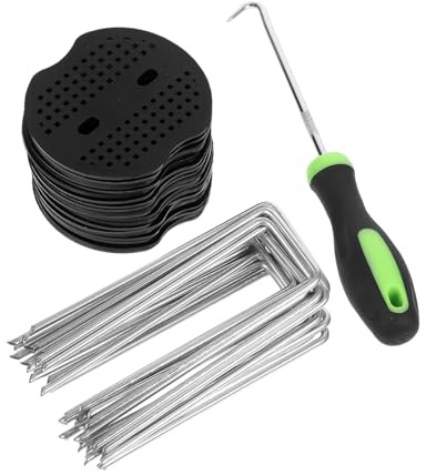 BESPORTBLE Clous à Gazon u avec Crochet Agrafes De Jardin Et Joints pour Aménagement Paysager Piquets De Fixation Robustes pour Couvre-Sol