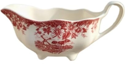 OUYUE Gravy Boat Gravy Jug Red Windmill Pattern Juice Gu Ceramic Juice Steak Sauce Dou Family Gravy Boat Gravy Boat For Family