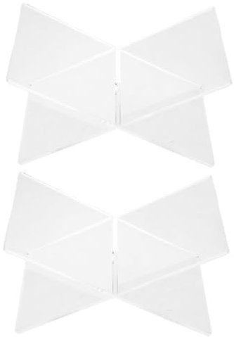 HOMSFOU 2stücke X-förmiger Acryl-buchständer Buchhalter Zur Ausstellung Stabiles Lesen Rack Für Schreibtisch Kochbuchständer Für Küche Dekorativer Ständer Mit Multi-funktion