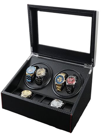 ByteRunning Carica Orologio Automatico,Caricatore per Orologi Automatici,Porta Orologi Automatici,Scatola Carica Orologi Automatici e Meccanici,Silenzioso,Rotazione Bidirezionale,4+6.