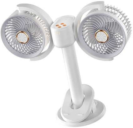 XINGLIDA Ventilateur de table USB à double clip avec angles réglables - Solution de refroidissement pour le bureau