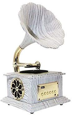 ZJFHEYUO Mini Giradischi Stereo Bluetooth, Piccolo Altoparlante Stereo Bluetooth per Soggiorno, Ornamenti da Tavolo, Giradischi, 20,8 * 17,1 * 33,3 cm
