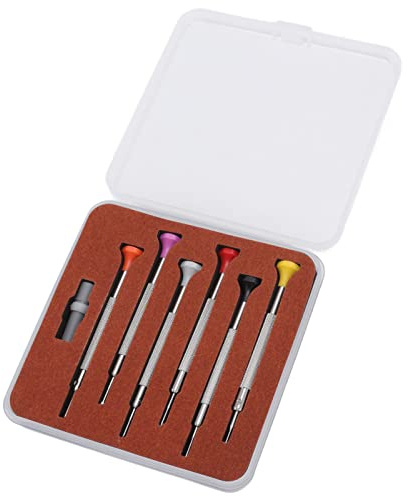 Kit de Herramientas para Relojes, Destornilladores Relojeros Profesionales de Acero HHS, 6 Piezas de Alta Precisión, Durabilidad y Diseño Ergonómico para Reparación de Relojes y Joyería