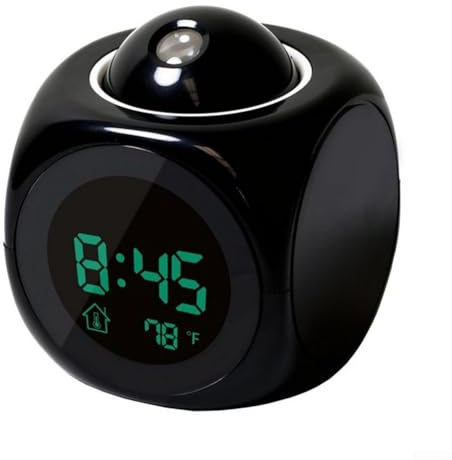 Radiosveglia con proiezione di segnalazione della temperatura con interfaccia facile da usare (nero)