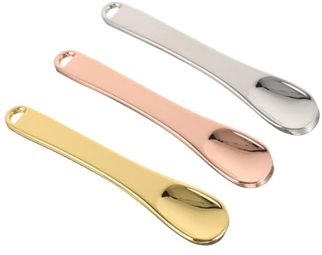 FRCOLOR 3 Espátulas Pequeñas Aplicador Práctico de Aleación de Aluminio para Crema Facial y Maquillaje para Viaje y Salón de Belleza