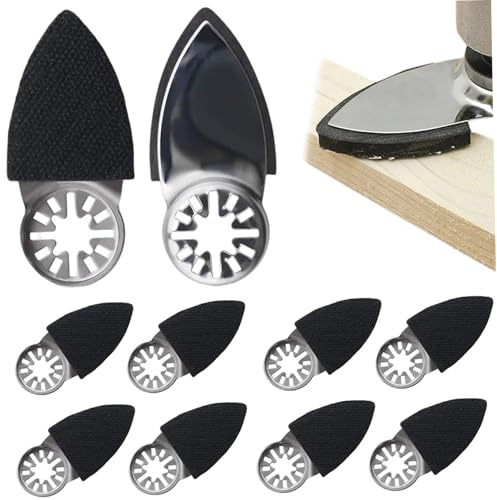 Levigatrice a Dito, Platorello abrasivo per Utensile Oscillante da 10 Pezzi, Utensile Oscillante in Acciaio Inossidabile, Platorelli abrasivi Triangolari per Lucidatura di Superfici, Pulizia di Manut