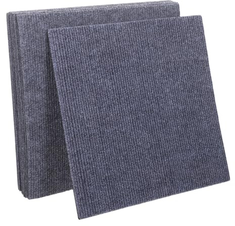 HOMSFOU Piastrelle autoadesive per moquette, resistenti, quadrate, per soggiorno, ufficio, classe, camera da letto, rimovibili, insonorizzanti, resistenti alle macchie e all'usura, 10 pezzi