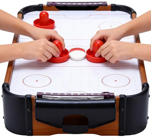 Juego de Air Hockey para Niños,Compacto En Madera - Mini Hockey De Mesa Ligero - para Hombres Mujeres Ninos Jovenes Y Fiestas