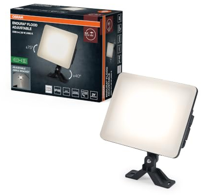 OSRAM Faretto LED ENDURA Flood da Esterno 30W 2550lm Nero IP65 | ENDURA® Flood Adjustable, Outdoor Lighting (Special), Black, dia, 30000 h, confezione da 1