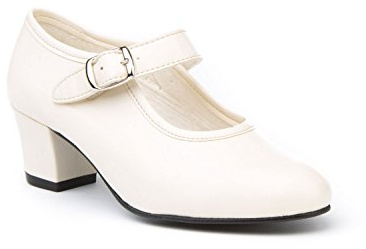 Zapatos Flamenca para Niña y Mujer, Mod. 302, Calzado Made in Spain (36, Beige)