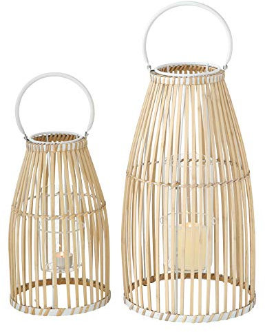 Windlicht Flint S/2 H31-43cm natur Bambus Material: lat. Bambuseae